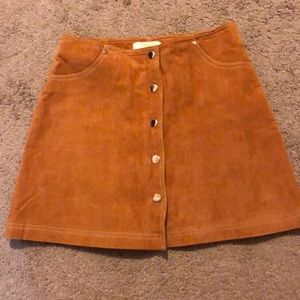 Camel Faux Suede Skirt